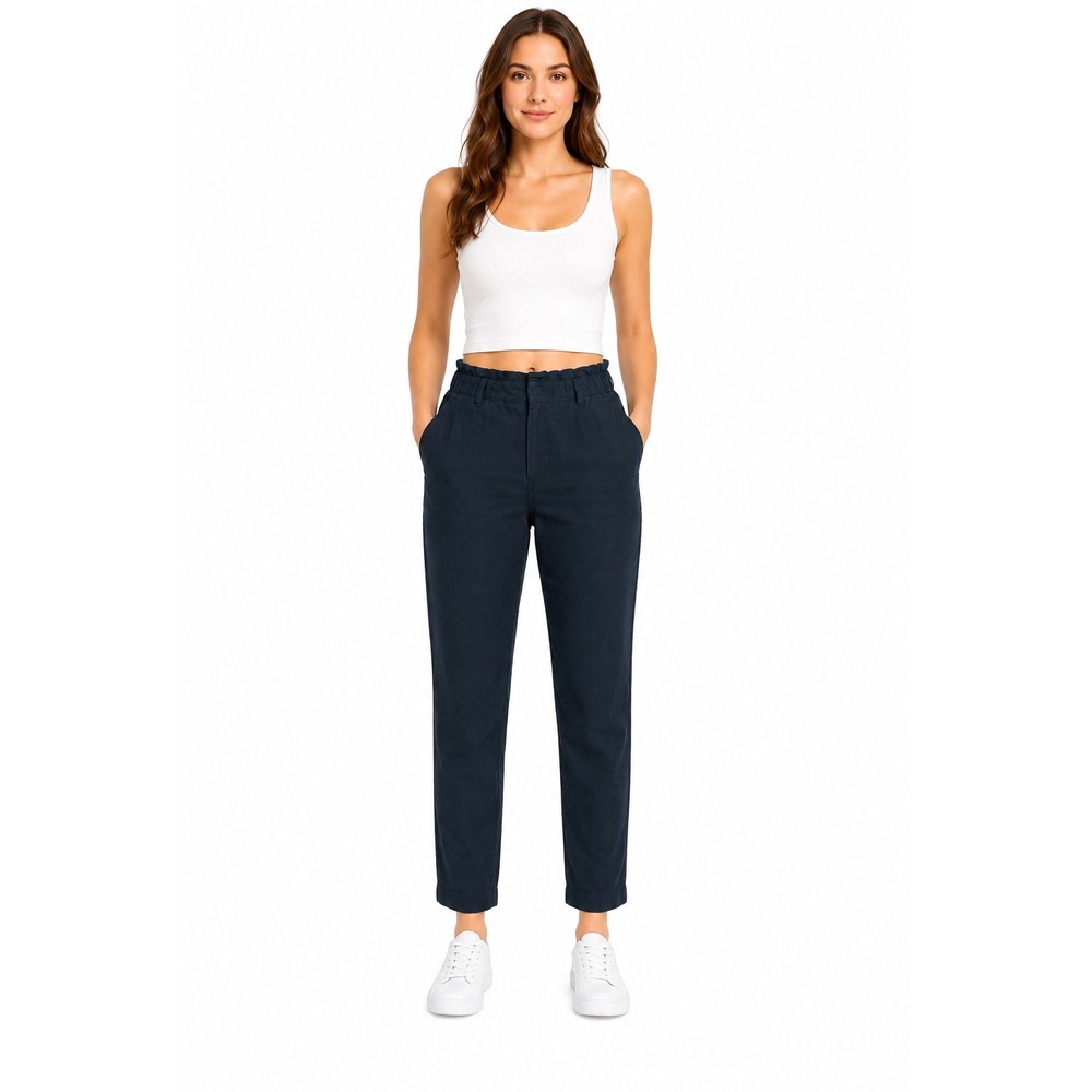 Old Navy‎ Womens Navy Blue High Waisted Paperbag Tapered Ankle Pants Small